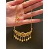 Gold necklace with non-fading enamel, women's lock bag chain, new Chinese style peach blossom bell tassel pendant, light luxury and exquisite