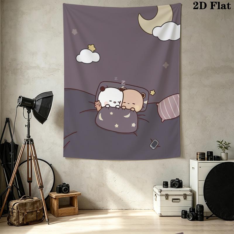 Bubu Dudu Wall Tapestry Aesthetic Wall Hanging Printed Fabric Blanket Decorative Tapestries For Bedroom Living Room Home Decor