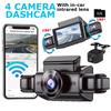 New 4 Lens Dash Cam 1080P HD Video Recorder For Car DVR 360°Auto WiFi Black Box Night Vision 24H Parking Monitor Car Assecories