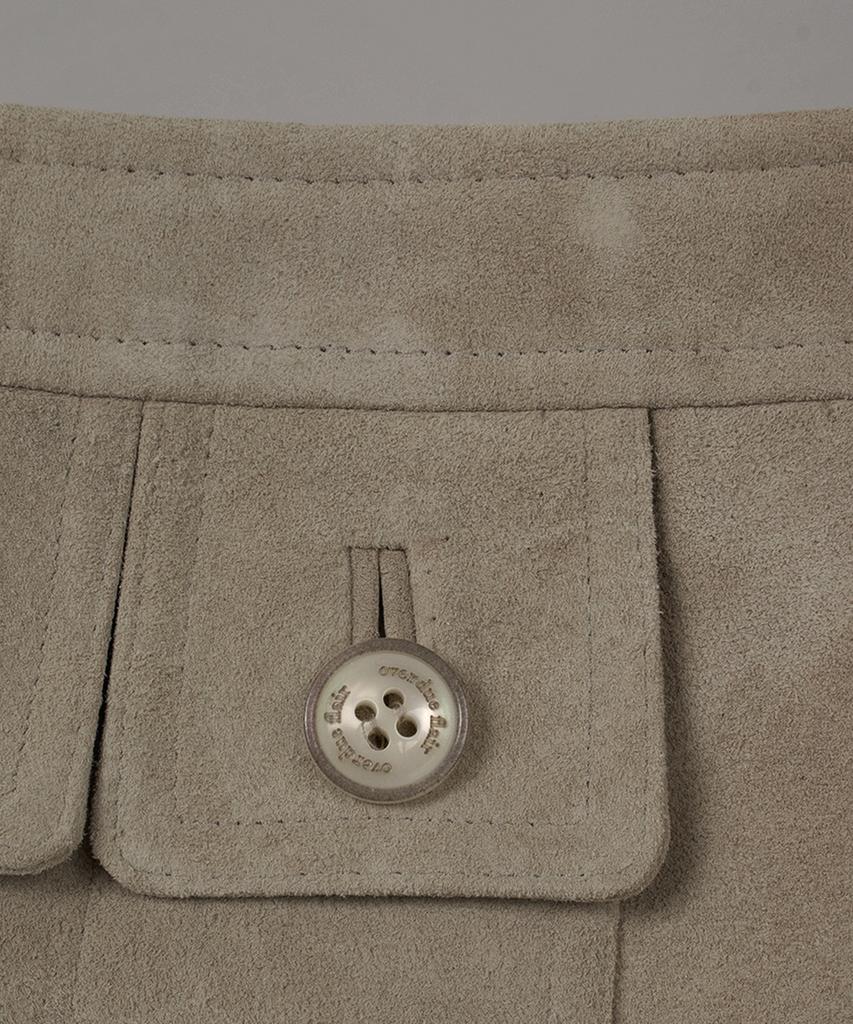 Obeodyupeulleeo Suede Mini Skirt_Ash Gray