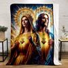 Sacred Heart Mary Jesus Blanket  Printed Blanket for Living Room Bed Couch lunch break Soft Cozy Blanket for Friend's festival Gift