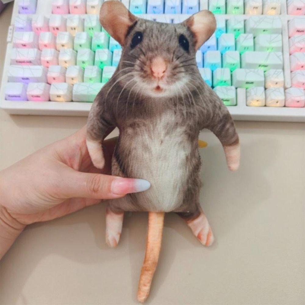 12/24cm Simulated Mouse Doll Plush Animal Figure Doll Gift Cartoon Mouse Doll Friend Gift