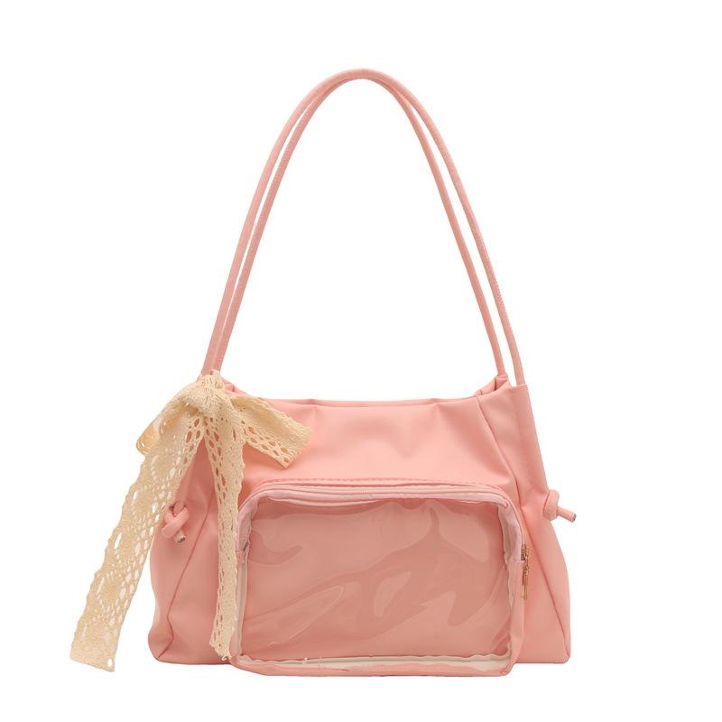 Прозрачная сумка через плечо большой вместимости, новая сумка с куклой для девочки, повседневная сумка-тоут, двухмерная студенческая портативная сумка-мессенджер.