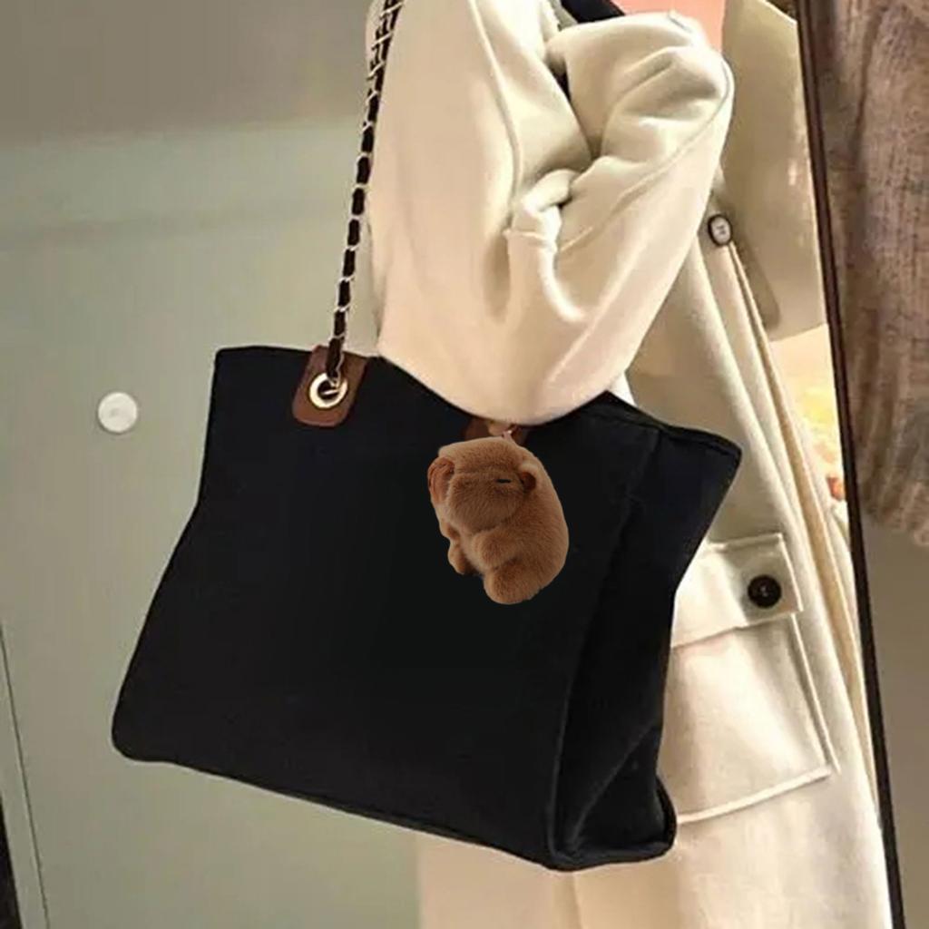 Стильный брелок для ключей Capybara, плюшевое украшение для ключей в виде животного, очаровательная плюшевая сумка, подвеска, аксессуары для любителей животных