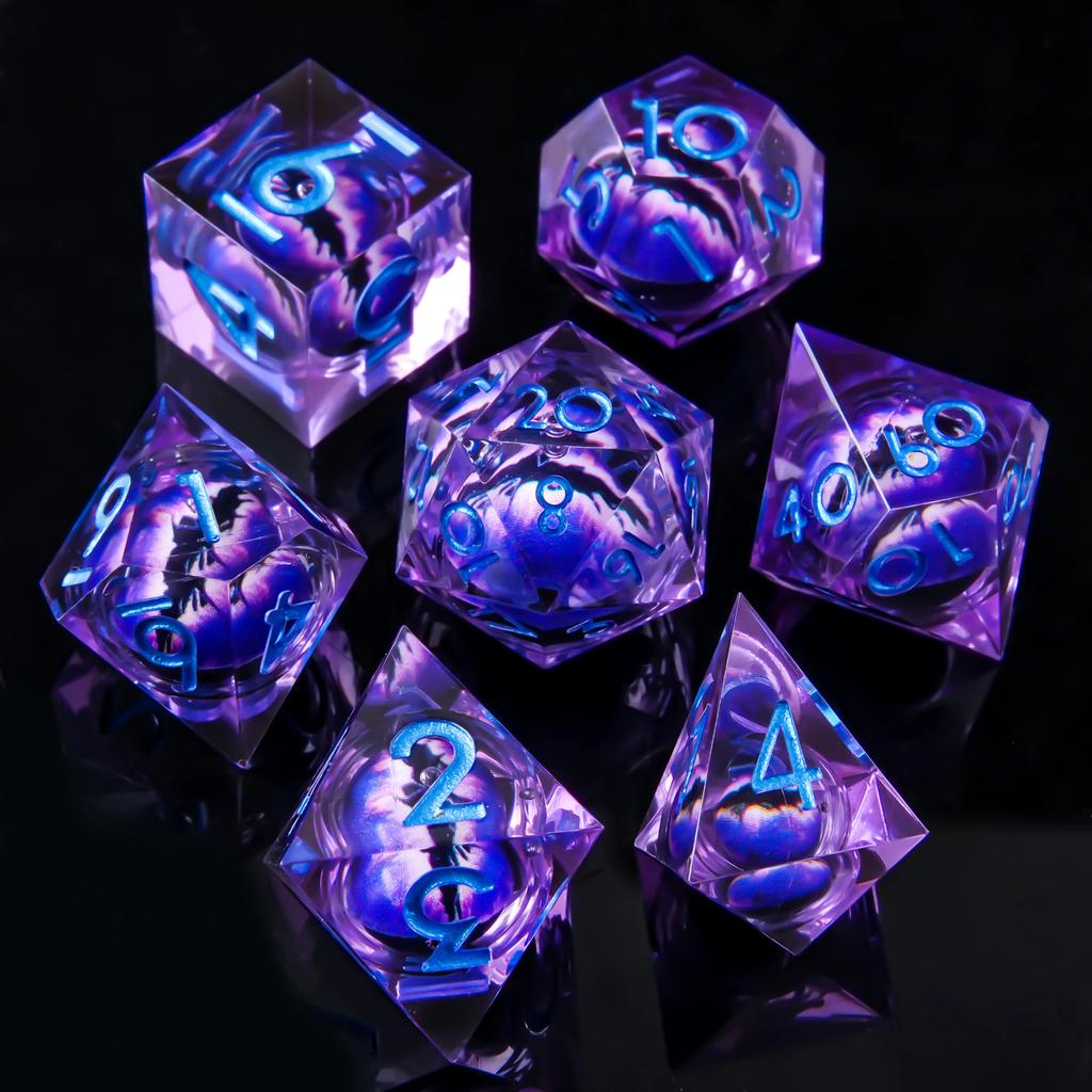 Pointed Resin Longan Movable Baldur's Gate Dice Set Dungeons & Dragons Board Game DND Cthulhu Running Group
