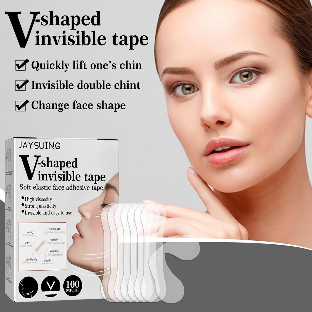 100PCS Invisible V Face Lift Sticker Fade Fine Lines Lift Tighten Jaw Muscle Shaper Patch Shrink Patch Invisible Stickers