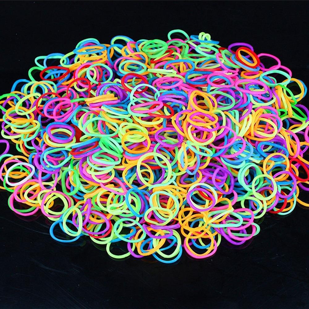 Weaving Lacing Kids Elastic Band DIY Rubber Loom Bands 600PCS Bracelet Anklet Candy Color Rainbow Accessories
