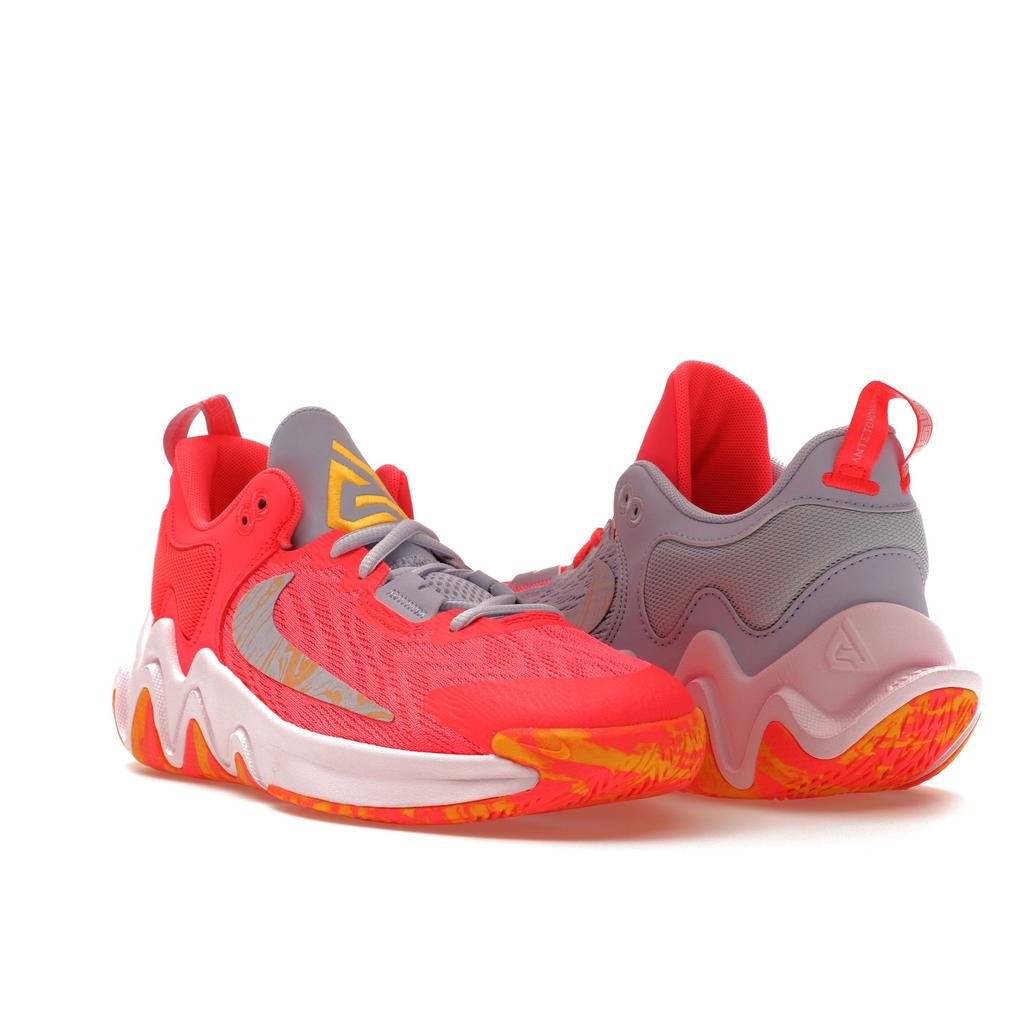 Nike Giannis Immortality 2 GS Hot Punch Mismatched Kids Sneakers Multi-Color Pink-Foam Laser-Orange DQ1943-600