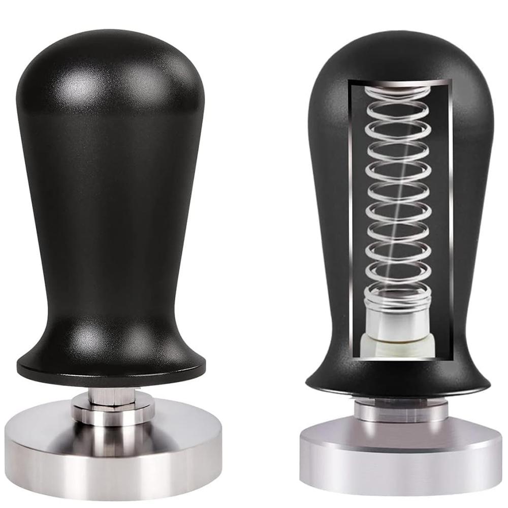 Упругий молоток для утрамбовки кофе эспрессо для кофемашины эспрессо с подпружиненной плоской основой из нержавеющей стали, дистрибьютор кофе