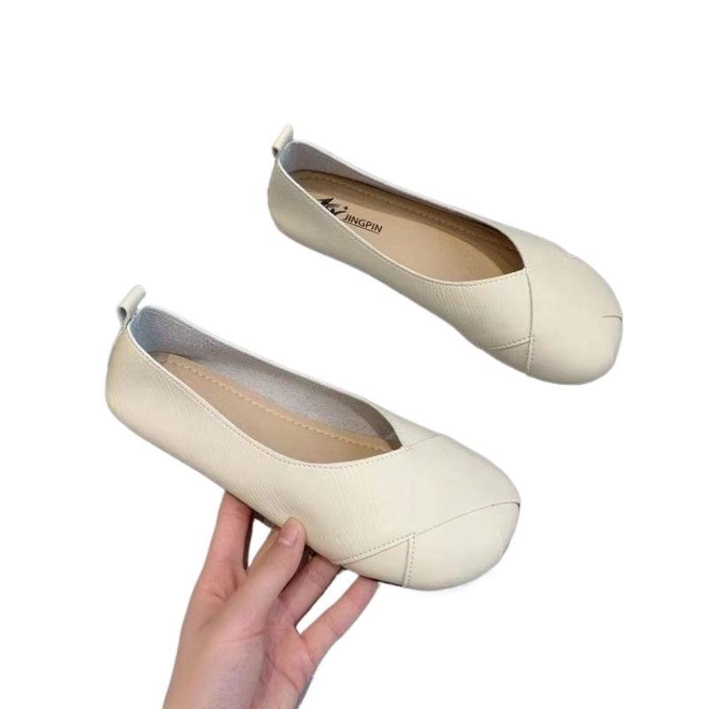 Fashion Retro Soft Sole Single Shoe for Women New Spring Summer Shallow Mouth Casual Round Toe Cute Fashionable Comfortable Flat Shoes