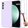 Case - BOOLING - for Samsung Galaxy S23 FE - Ultra Thin Silicone - Shockproof - Purple - with 2 Tempered Glasses
