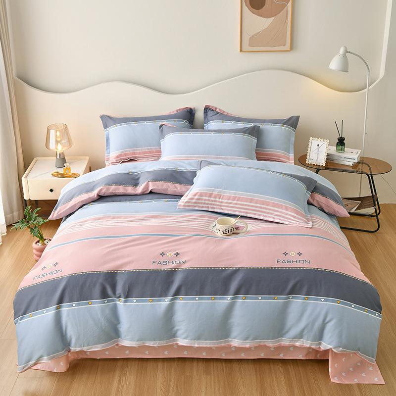 Маленький свежий чистый хлопок четырехсекционный простыня трехсекционный пододеяльник постельное белье