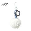Plush Ball Bag Charm Keychain, Fluffy Pompom Pendant with Hollow Star, Backpack Keychain Purse Decorative Accessories, Gift for Women