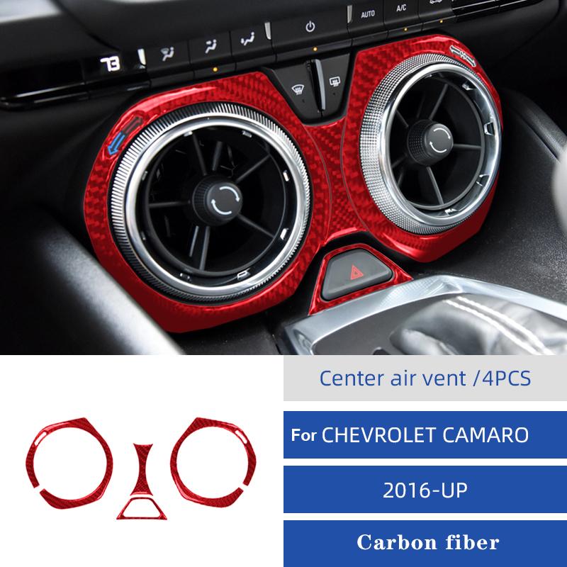 For Chevrolet Camaro 2016-UP Center Console Gear Carbon Fiber Cover Car Accessories Interior Stickers