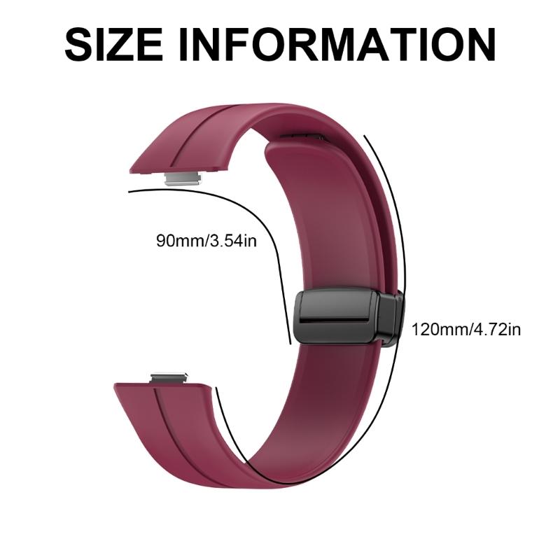 Comfortable Silicone Band with Magnetic Lock Breathable Accessory Sweat Resistant Silicone Watch Strap for Watch Fit3
