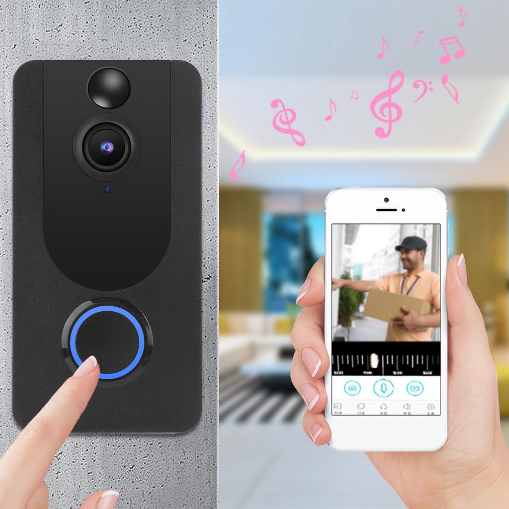 Умный дверной звонок Видео WiFi Беспроводной домофон Ночное видение Обнаружение движения Домашняя безопасность 1080P