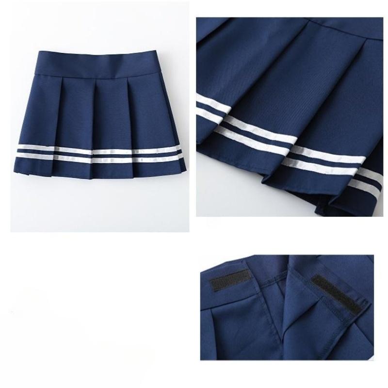 Cute Japanese Girls Cosplay School College Student Uniform Role Play Costume Women Mini Skirts and Blouse Set Lingerie