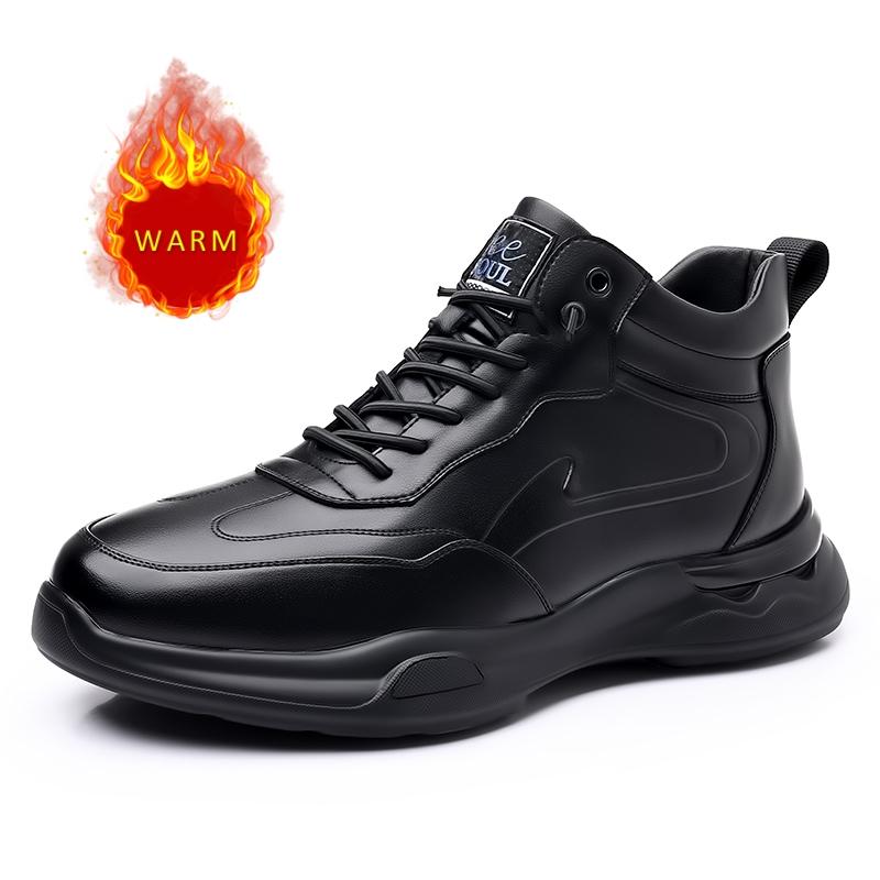 Зимние хиты продаж 2024 года, мужские походные ботинки на толстой подошве, теплая плюшевая обувь для спорта на открытом воздухе, мужская обувь из натуральной кожи