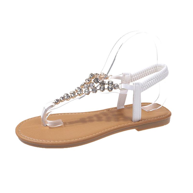 Water Diamond Sandals for Women 2024 Summer New Style with Roman Style PVC Rear Elastic Band