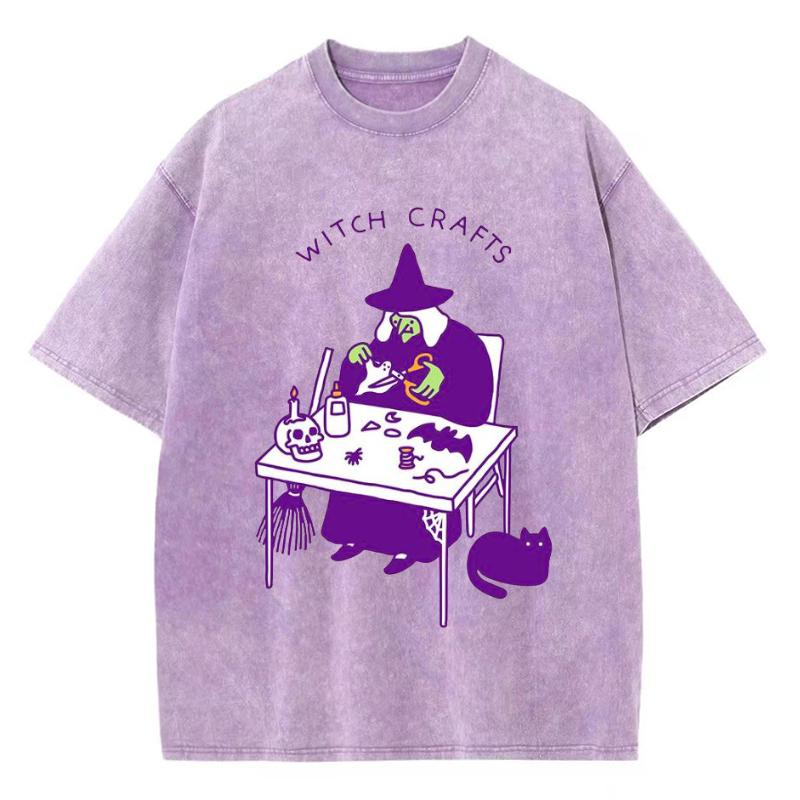 WITCH CRAFTS принтованная женская футболка повседневный стиль парный топ высокое качество имитация денима круглый вырез летний