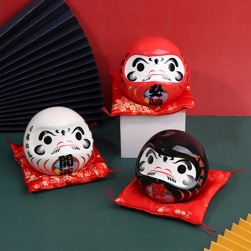 Японская керамическая кукла Дарума, талисман, украшение на удачу, копилка для поделок