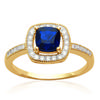Gold Plated Ring 'Sissi' Golden White Sapphire - 11x11 Mm
