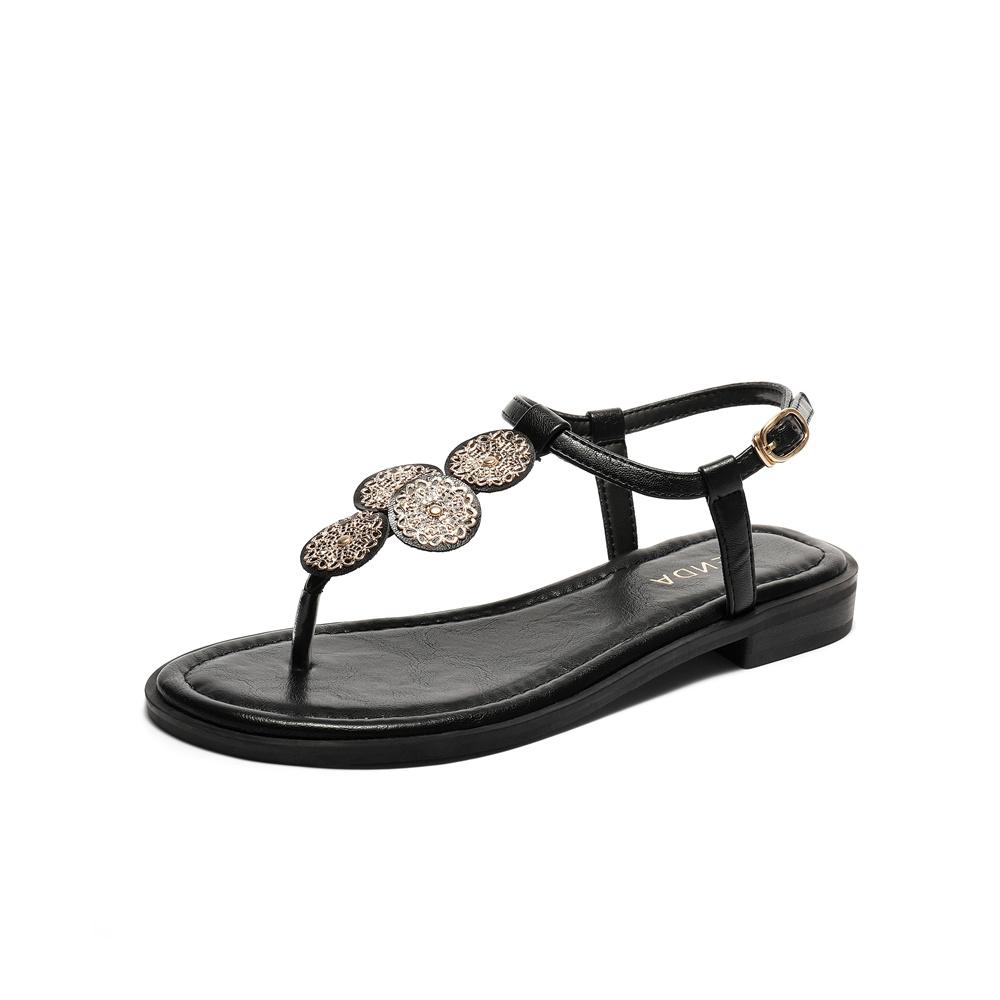 Senda toe sandals women's 2025 summer new flat French Roman sandals ZTG33BL5