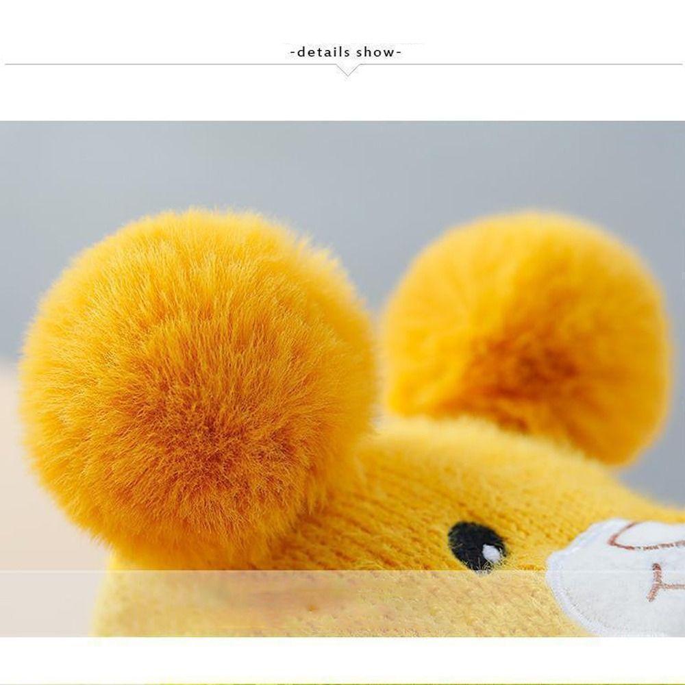 Neck Cover Baby Knitted Hat Keep Warm Bonnets Cute Bear Earflap Hat Toddler Boy Girl