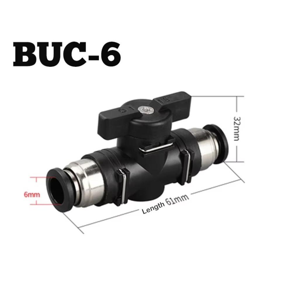 Ручной пневматический клапан Черный фитинг BUC Ручной переключатель Быстроразъемный соединитель