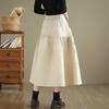 Хлопковая подкладка большого размера Высокая талия винтажная весна осень зима повседневная свободная длинная женская юбка женская юбка