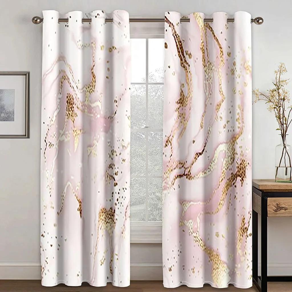 3D мраморный принт Зеленые и золотистые плотные шторы с высокой степенью затемнения для гостиной, роскошного декора спальни, шторы