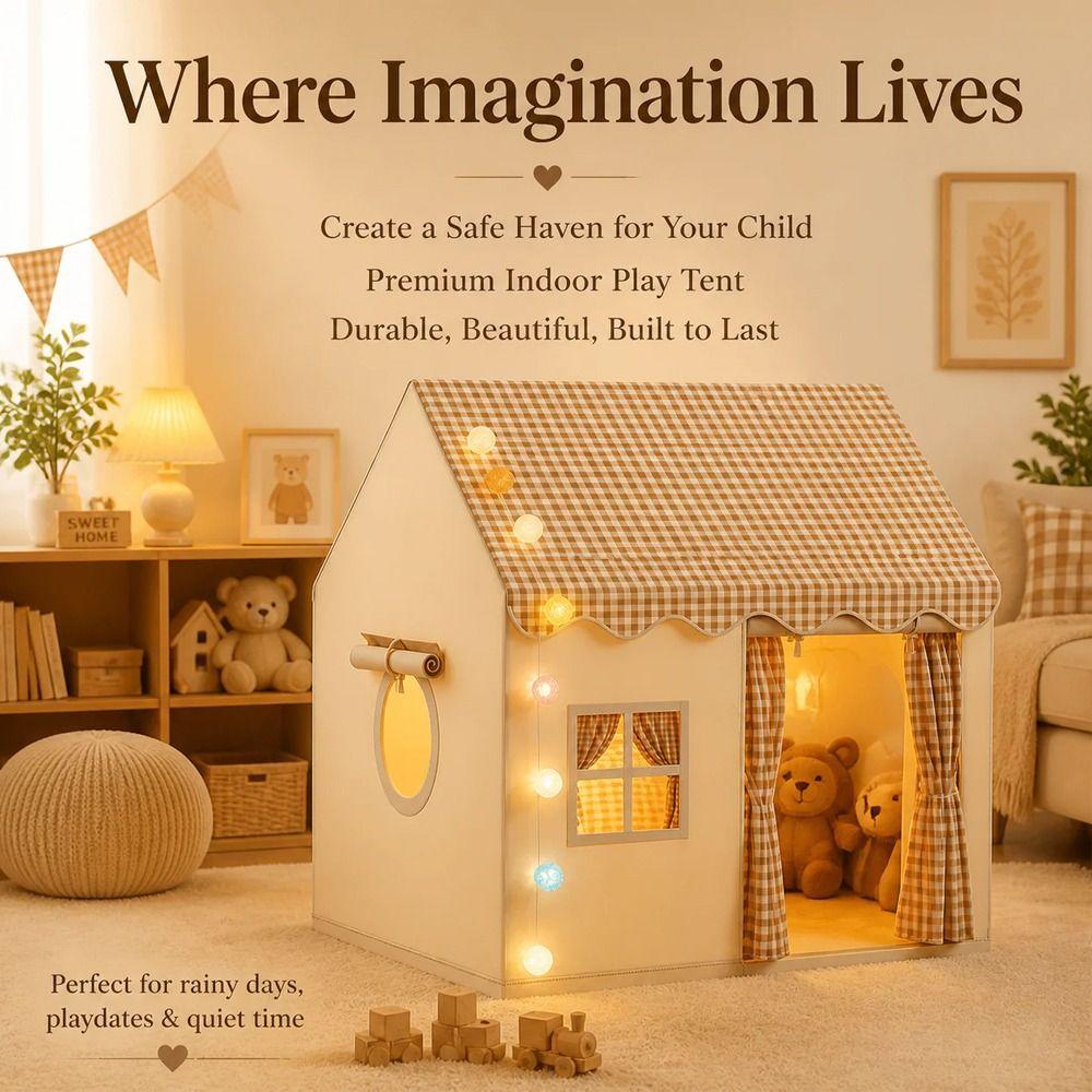 Double Curtains Kids Play Tent Foldable Toddler Tent Gifts Children's Castle Tent Children Toys