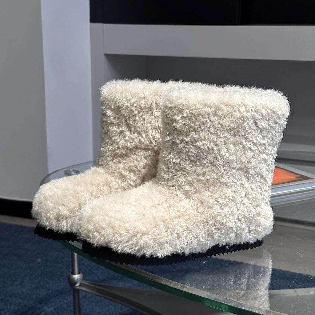 Женские большие размеры мягкие эластичные зимние теплые утепленные сноубутсы нескользящие износостойкие для улицы для отдыха спортивные плюшевые хлопковые ботинки