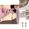 Stylish Ink Painting Butterfly Earrings Minimalistic Chinese Style Silver Color