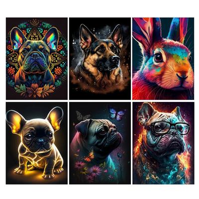 Французский бульдог алмазная живопись Diy полная квадратная круглая дрель горный хрусталь вышивка милая собака животное мозаика наборы крестиков Настенный декор