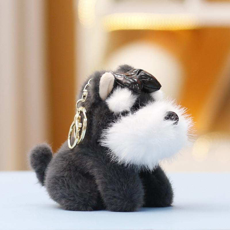 Шнауцер Мягкая Милая Животная Кукла Брелок Подвеска Для Рюкзака И Декора Машины