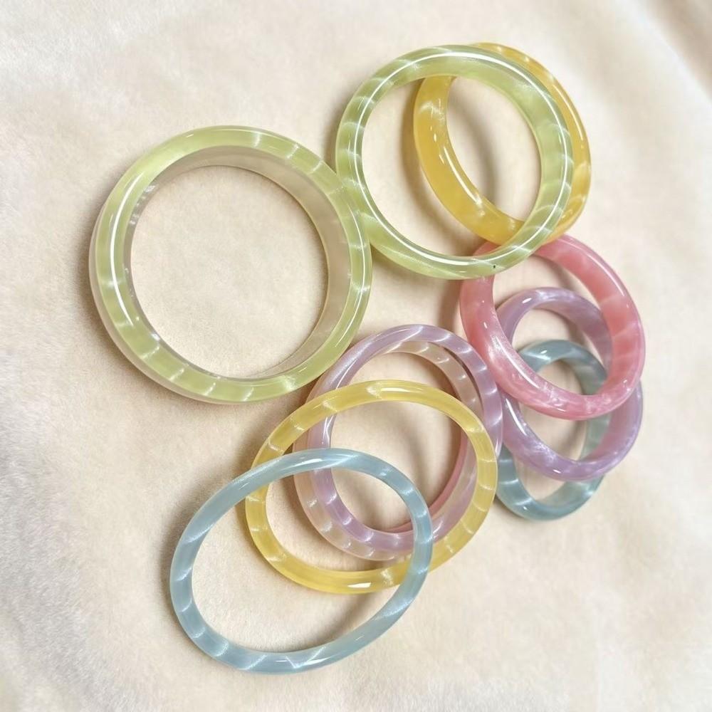 Thin Resin Bracelet Bright Cuff Bracelet New Round Bangles  Women