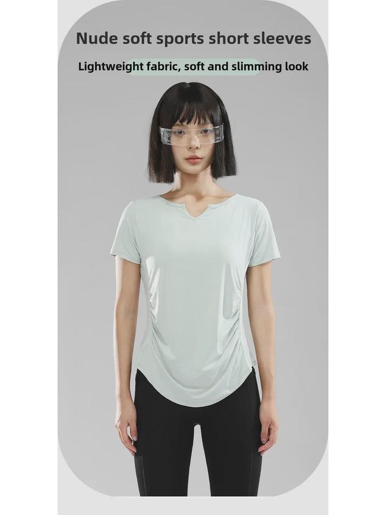 Женская облегающая футболка для йоги и фитнеса — пилатес, бег и прохладные утренние тренировки