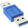 Адаптер USB 3.0 - InLine® - Папа A к Папе A - Цвет Синий - Подключение 2 USB-кабелей