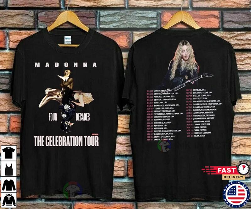 Мадонна Королева Поп-музыки The Celebration Tour 2023 Унисекс HH03682 Унисекс Футболка