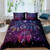 Dream Catcher Duvet Cover Set Kids Bohemian Mandala Bedding Set King Size Tie Dye Purple Boho Floral Gypsy 2/3pcs Quilt Cover