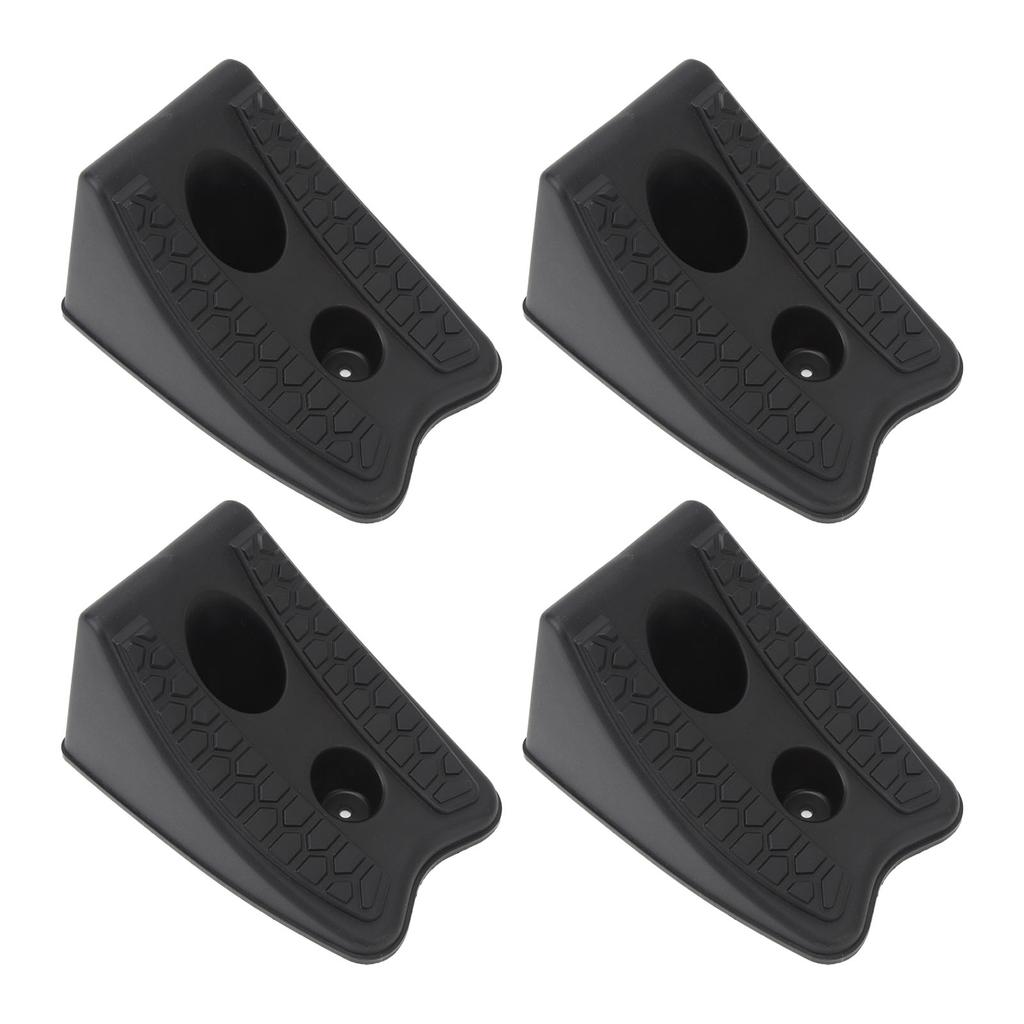 4pcs Wheel Chocks Heavy Duty Triangular Tire Stopper Block Set Anti Slip Base for Car Trailer RV