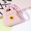 Мультяшный подсолнух, разноцветный мини-кошелек для монет с плетеным брелоком и подвеской-макаруном