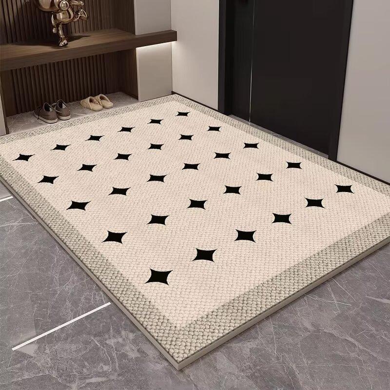 Простой придверный коврик из флиса, нескользящий, с изысканным дизайном, грязеотталкивающий и простой в уходе, можно резать, придверный коврик, ковер для двери
