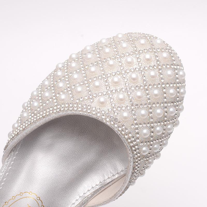 Девочки Хрустальные Туфли Принцесса Высокие Каблуки Обувь для Подиума Модная Кожаная Обувь Детские Сандалии с Закрытым Носком