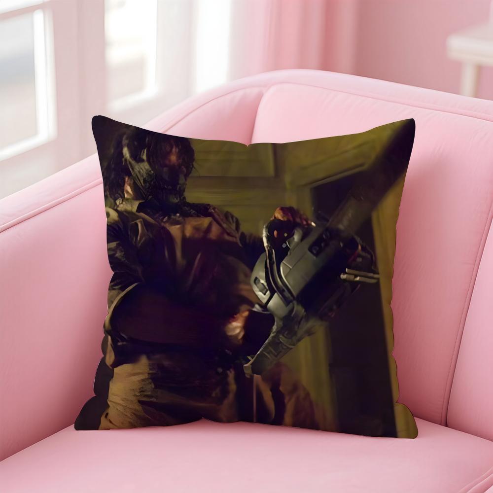 TThe Texas Chainsaw Massacre Cushion Cover Pillowcase Short Plush Invisible zipper Room Sofa Cushion Cover