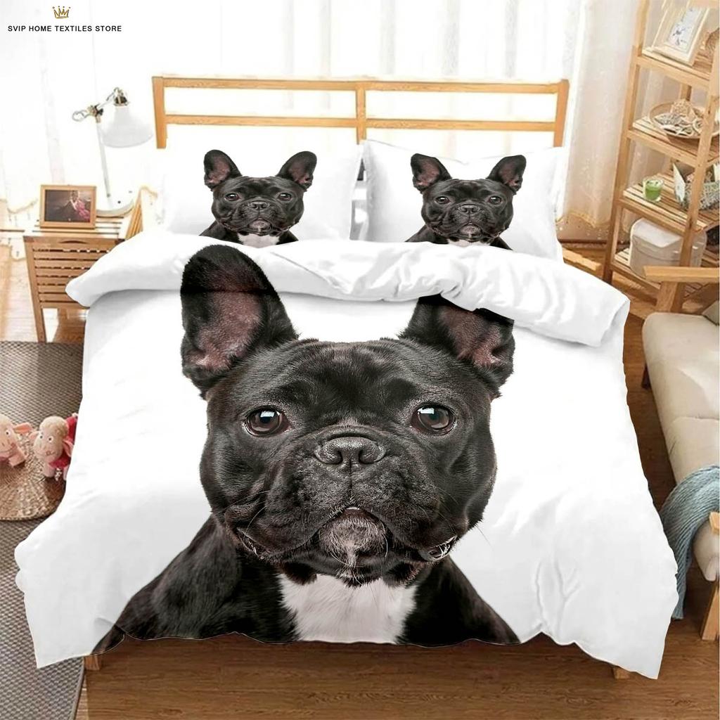 Cute Dog Shar Pei Dog 3d Printing Quilt Cover Children's Room Bedding Set Quilt Cover Pillowcase 3 Pieces Home Textile