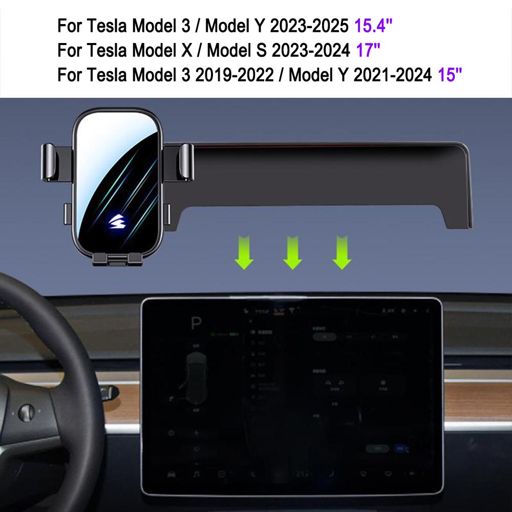 Для автомобильного экрана Tesla Держатель для телефона Крепление Для Tesla Model X Model S 2026-2026 17 дюймов / Model 3 Model Y 15,4 дюйма / 15 дюймов