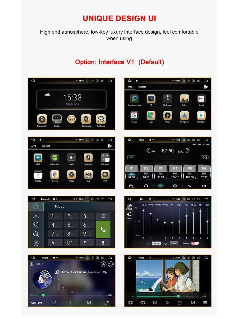 Modern I10 Nios Large Screen Navigator with CarPlay, Android Display, and AHD Reversing