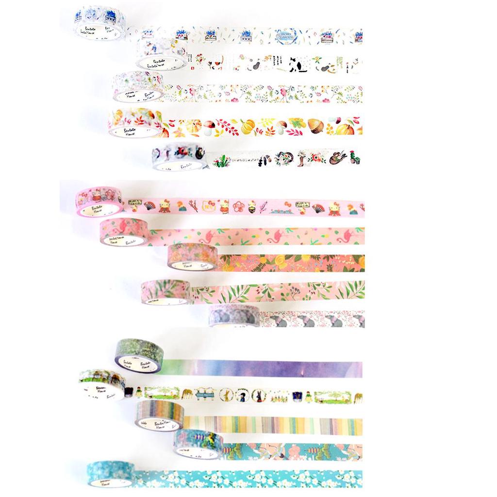 21 Design Original Paper Washi Tape Flower 15mm Adhesive Masking Tapes DIY Decoration Stickers
